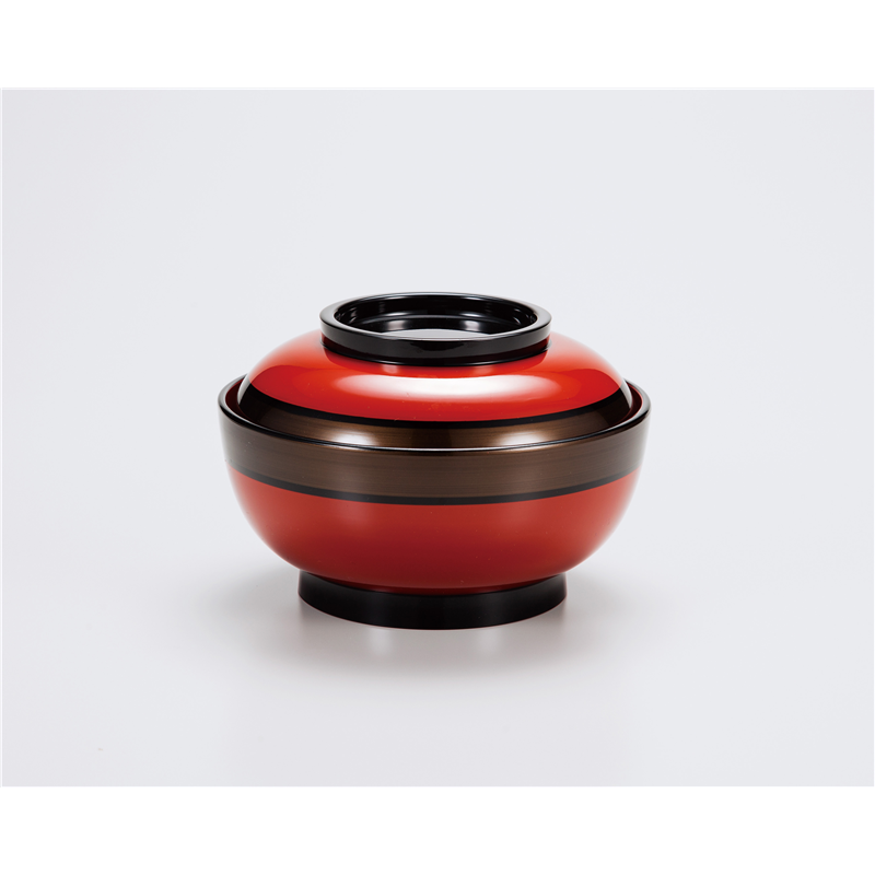 古林陶器 越前漆器丼・椀 新丼 金かすり/朱 1074710498 1個(ご注文単位1個)【直送品】