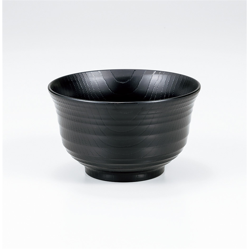 古林陶器 越前漆器丼・椀・鉢 木目ロクロ小丼 消黒(耐熱:90℃) 973210398 1個(ご注文単位1個)【直送品】