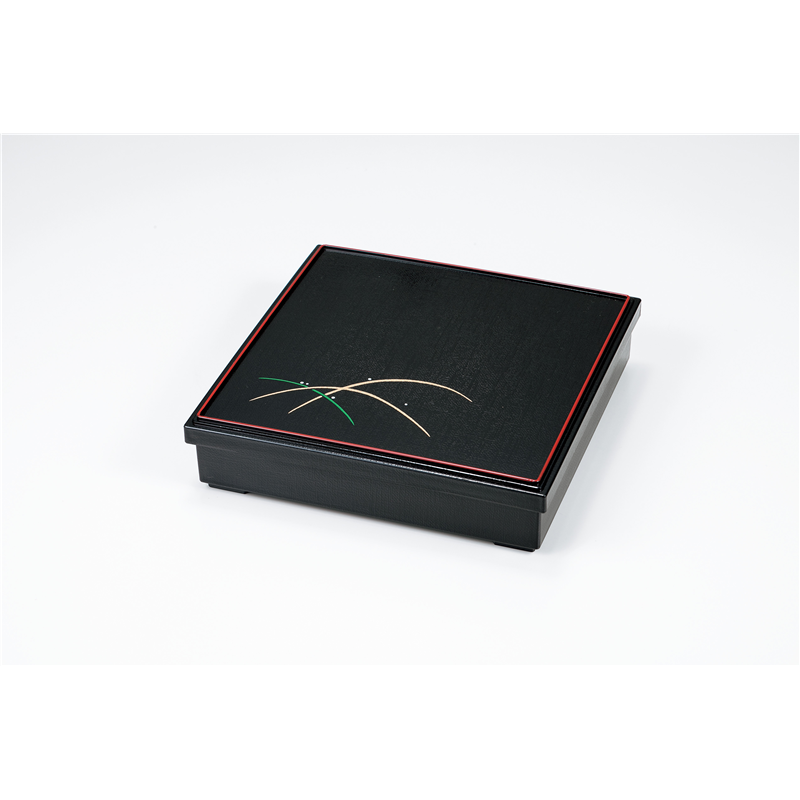 古林陶器 越前漆器弁当 8.5 加賀弁当 黒天朱 露草(十字仕切付) 973820198 1個（ご注文単位1個）【直送品】