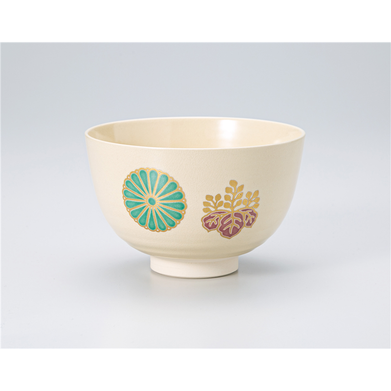 古林陶器 抹茶碗 仁清抹茶碗 菊桐(化粧箱入) 1364430115 1個(ご注文単位1個)【直送品】
