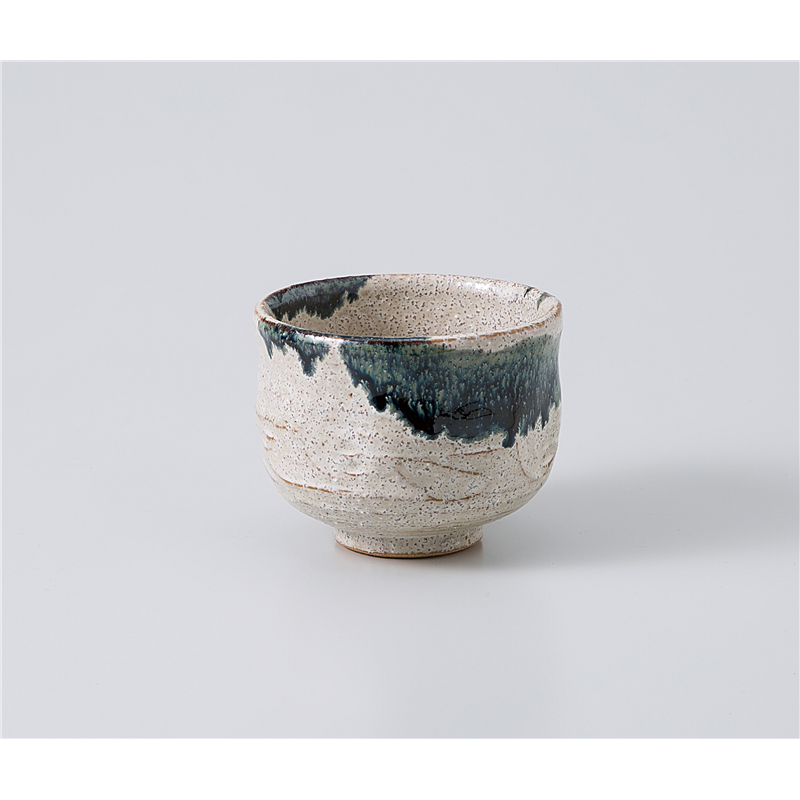 古林陶器 抹茶碗 野点茶碗 白萩藍掛 (トムソン箱) 1177950515 1個(ご注文単位1個)【直送品】
