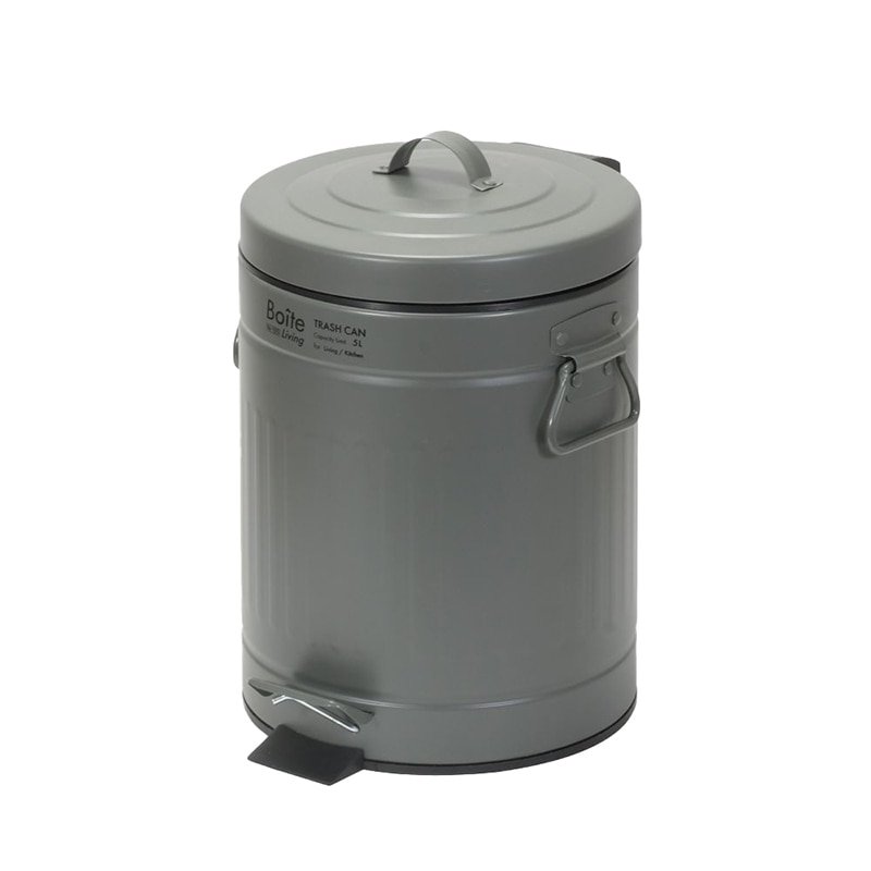 中山福 ゴミ箱 ペダル式 Boite 5L カーキ NQ-0192 1個（ご注文単位1個）【直送品】