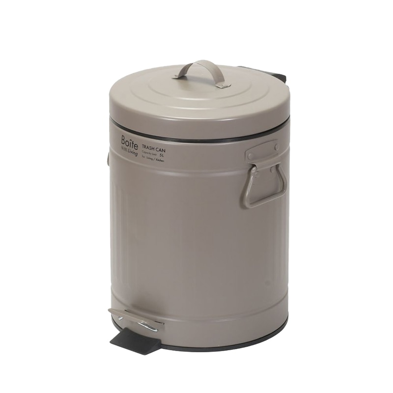中山福 ゴミ箱 ペダル式 Boite 5L ブラウン NQ-0191 1個（ご注文単位1個）【直送品】