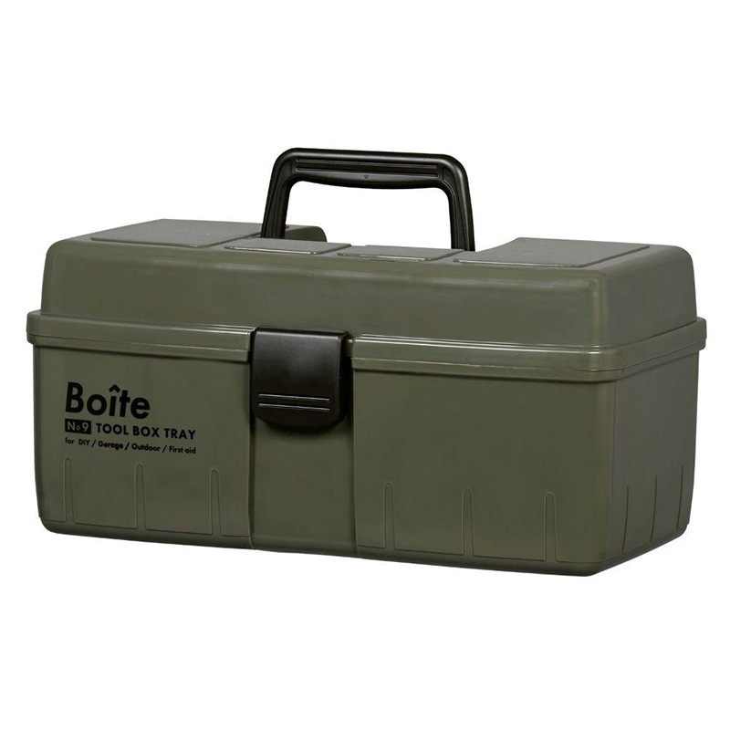 中山福 工具箱 ツールボックス Boite 中皿式 カーキ MA-4025 1個(ご注文単位1個)【直送品】