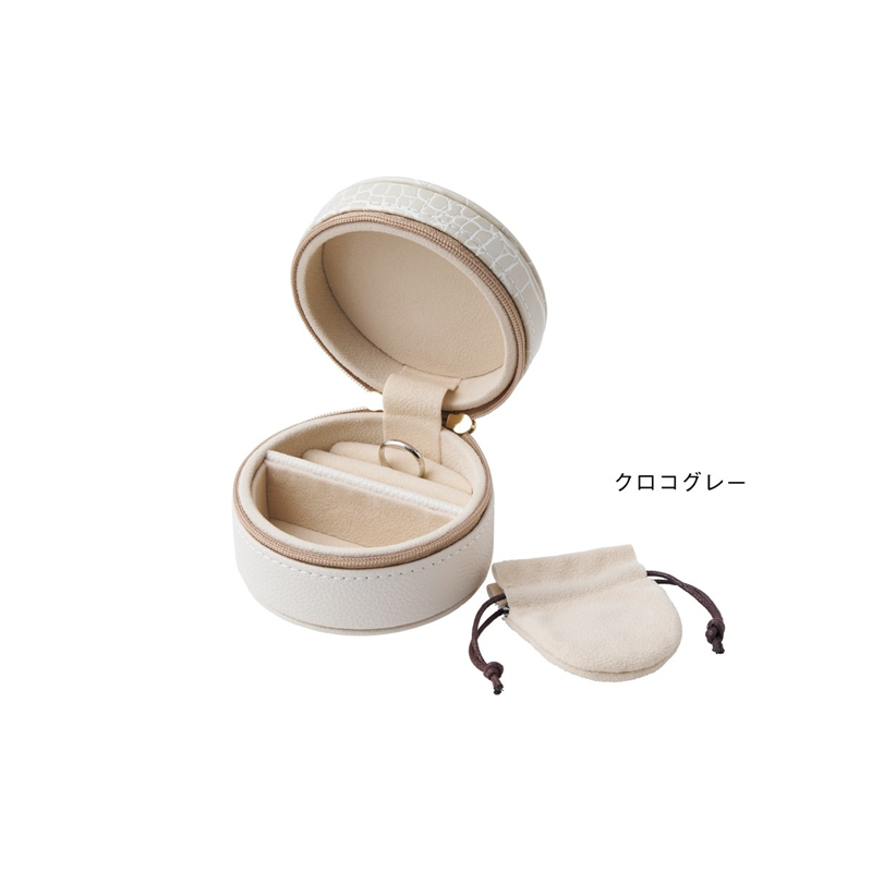 トップウェル JC2579 ジュエリーボックス クロコグレー/1個（ご注文単位5個）【直送品】