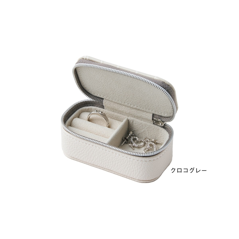 トップウェル JP1001 オリビアミニジュエリーポーチグレー/1個(ご注文単位5個)【直送品】