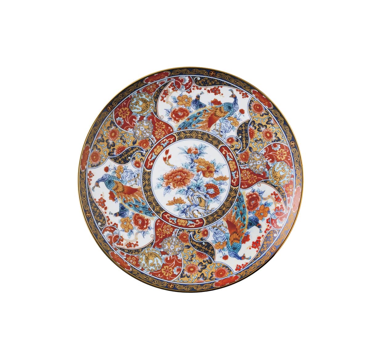 丸モ高木陶器 金彩花鳥7.0皿 5A037-14 1個（ご注文単位1個）【直送品】