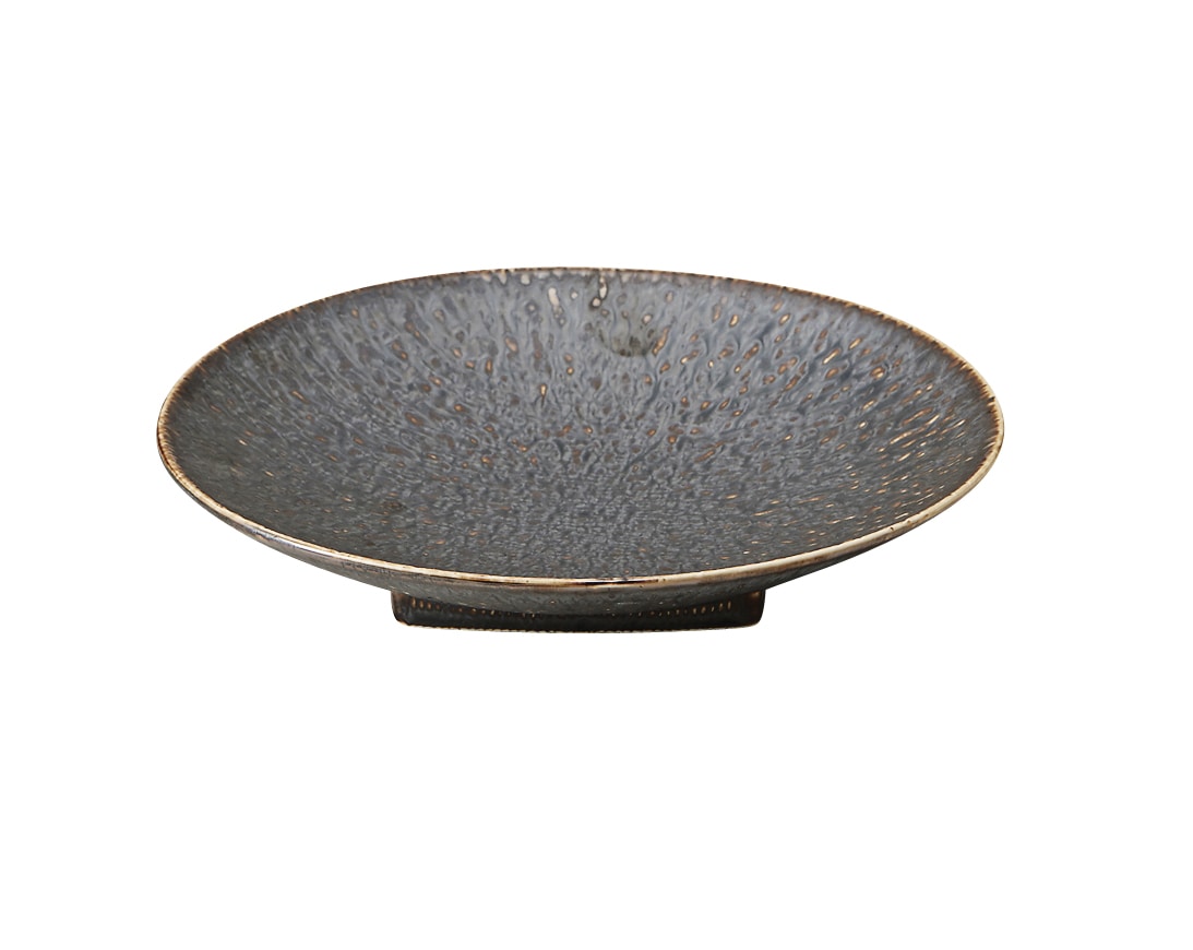 丸モ高木陶器 孔雀トチリ入り丸皿23cm 5A112-14 1個（ご注文単位1個）【直送品】
