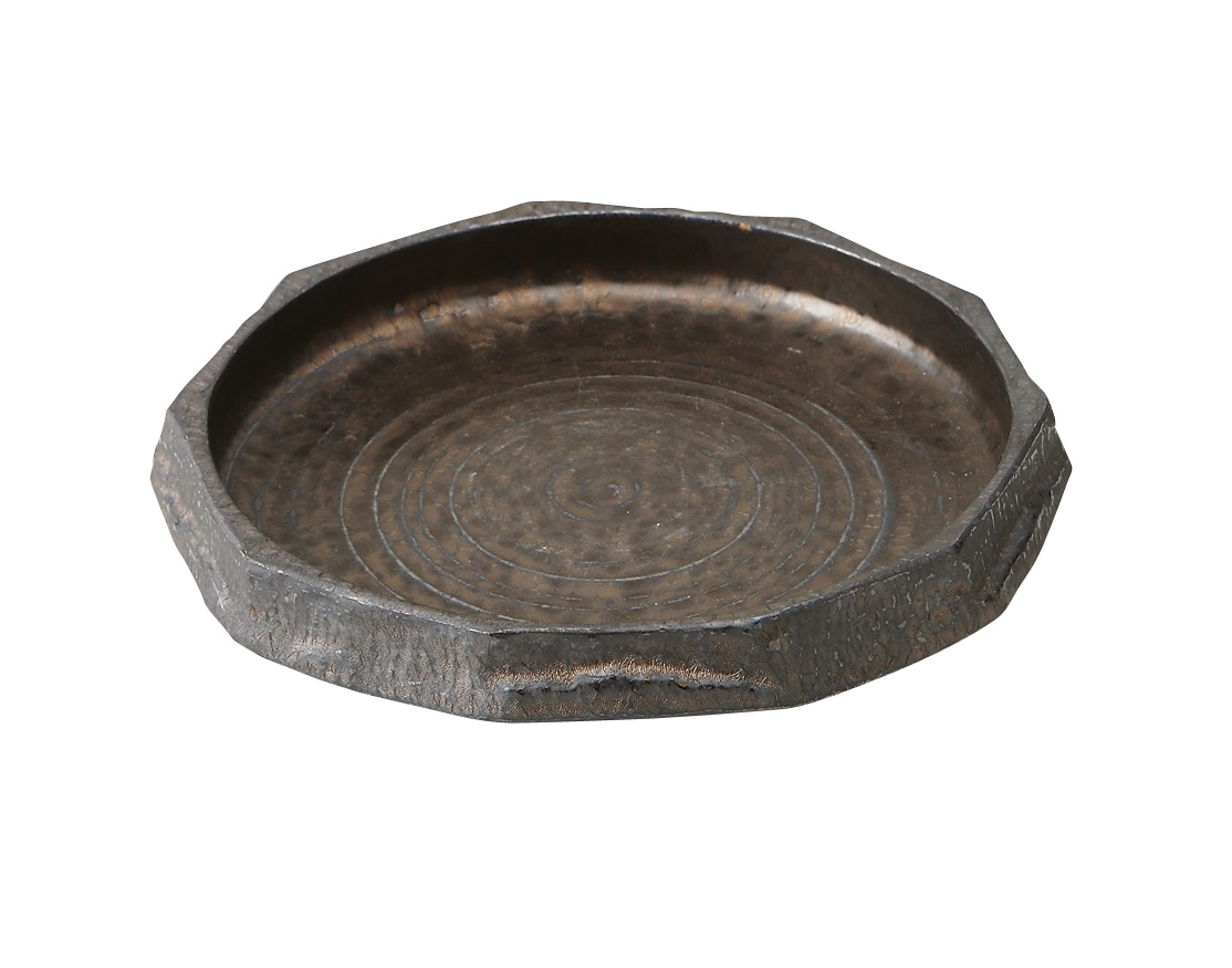 丸モ高木陶器 金結晶面取24.5cm鉢 5A116-04 1個（ご注文単位1個）【直送品】
