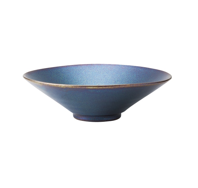 丸モ高木陶器 窯変黒ラスター浅鉢 5A119-03 1個（ご注文単位1個）【直送品】