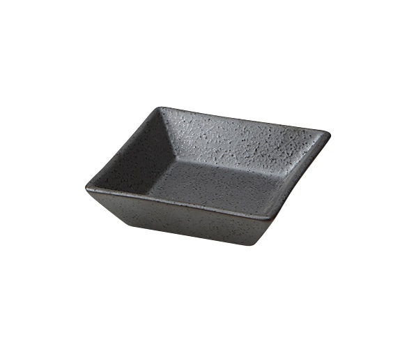 丸モ高木陶器 黒ガラス角小付 5A175-32 1個（ご注文単位1個）【直送品】