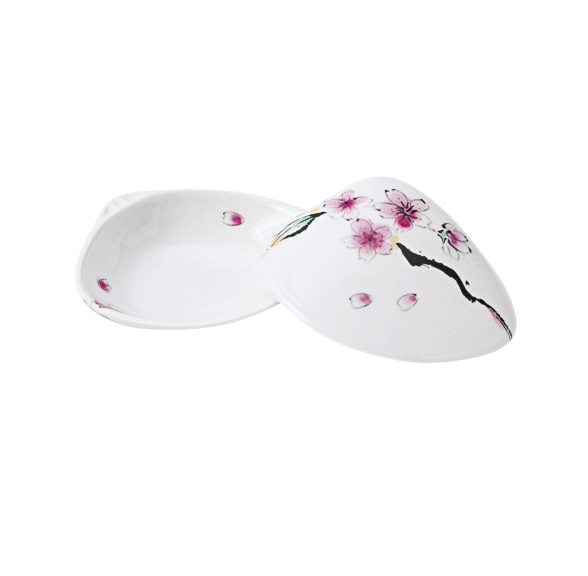 丸モ高木陶器 錦桜絵貝型珍味入 5A175-43 1個（ご注文単位1個）【直送品】