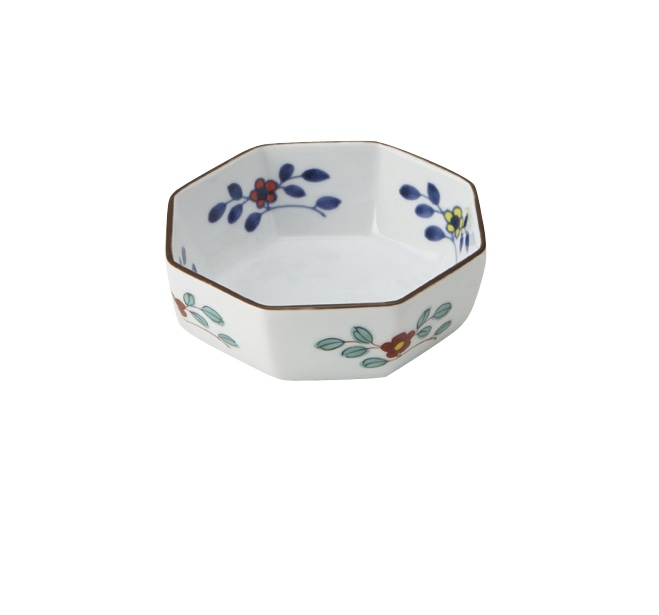 丸モ高木陶器 イングレ小花八角小付 5A176-22 1個（ご注文単位1個）【直送品】