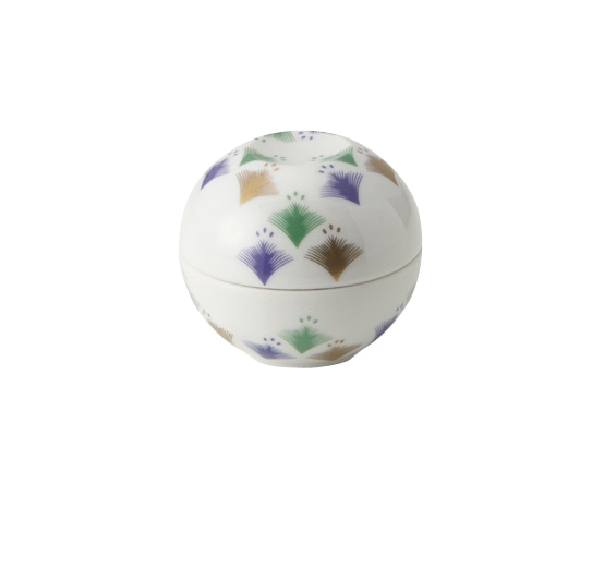 丸モ高木陶器 三色松葉蓋付珍味入 5A177-26 1個（ご注文単位1個）【直送品】