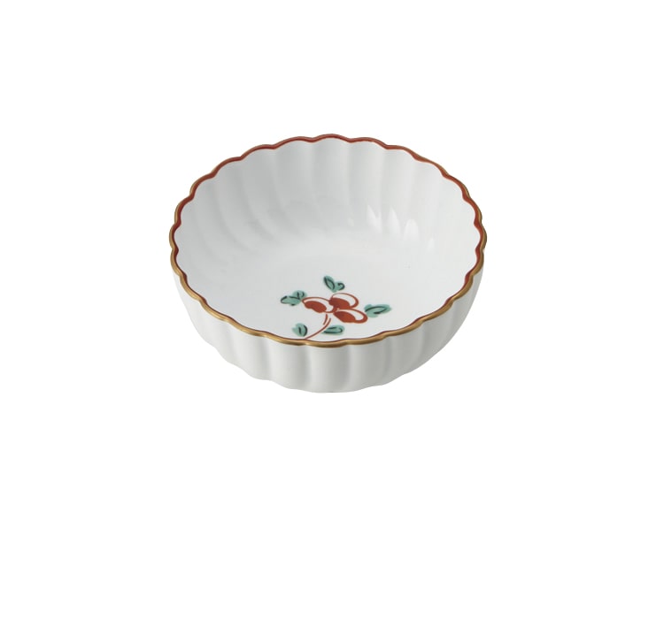 丸モ高木陶器 朱金見込花小鉢 5A181-02 1個（ご注文単位1個）【直送品】