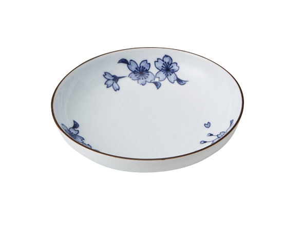 丸モ高木陶器 イングレ染付桜絵丸小皿 5A181-11 1個（ご注文単位1個）【直送品】
