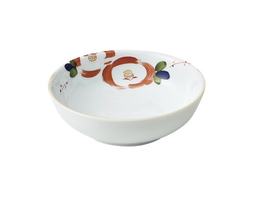 丸モ高木陶器 イングレ花絵丸取鉢 5A029-15 1個（ご注文単位1個）【直送品】
