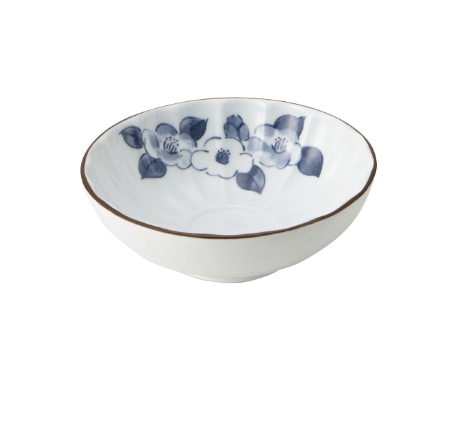 丸モ高木陶器 イングレ椿絵内彫小鉢 5A185-21 1個（ご注文単位1個）【直送品】