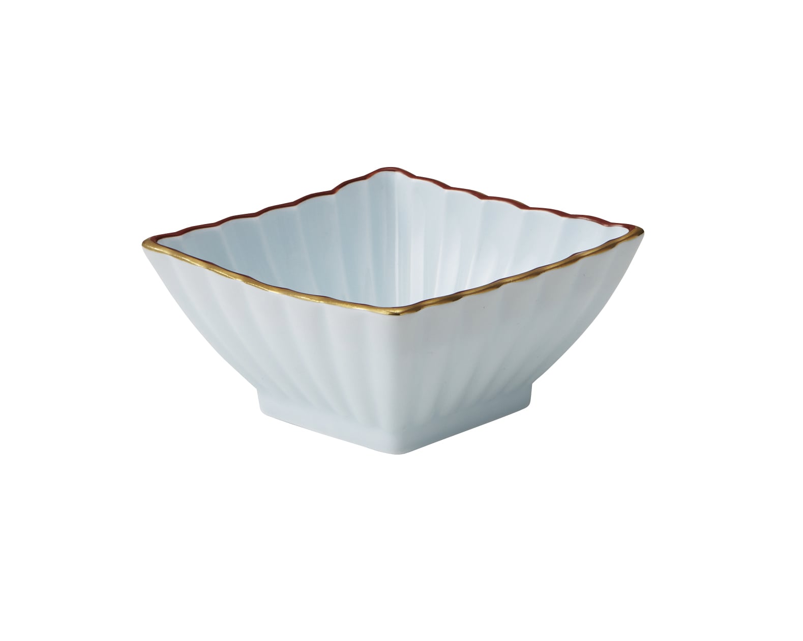 丸モ高木陶器 渕朱金菱型小鉢 5A186-04 1個（ご注文単位1個）【直送品】