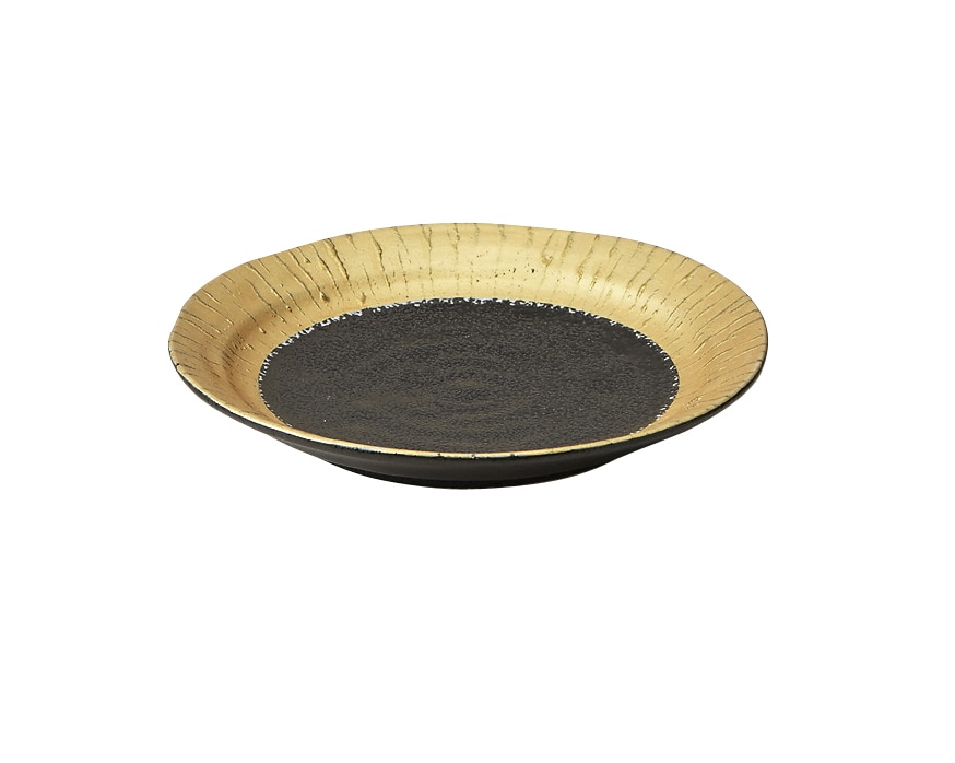 丸モ高木陶器 金彩黒潮5.0皿 5A038-11 1個（ご注文単位1個）【直送品】