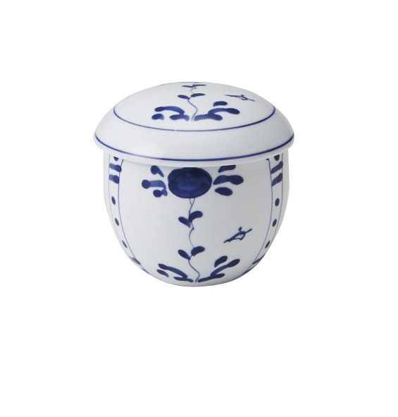 丸モ高木陶器 イングレ染付草花蒸し碗 5A192-09 1個(ご注文単位1個)【直送品】