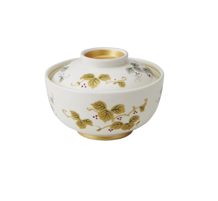 丸モ高木陶器 金銀葡萄絵蓋物 5A195-23 1個（ご注文単位1個）【直送品】