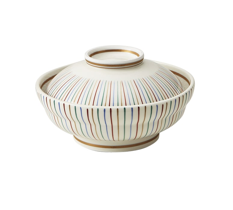 丸モ高木陶器 色十草平蓋物 5A196-11 1個（ご注文単位1個）【直送品】