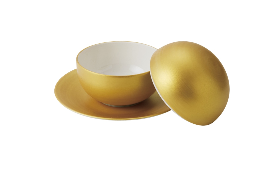 丸モ高木陶器 金彩丸蓋物 5A196-20 1個（ご注文単位1個）【直送品】