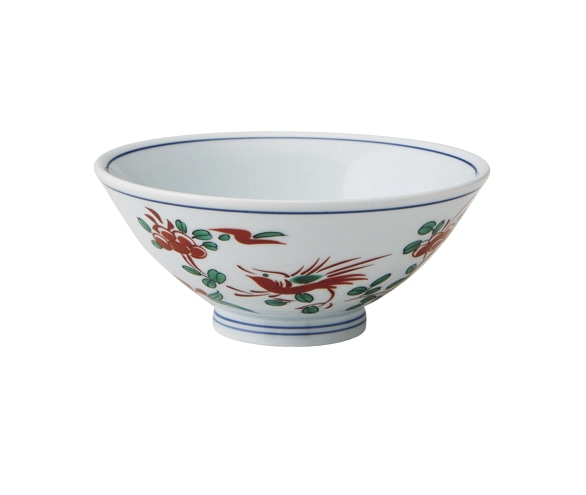 丸モ高木陶器 赤絵花鳥飯碗 5A201-01 1個（ご注文単位1個）【直送品】