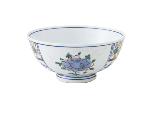 丸モ高木陶器 錦間取牡丹飯碗 5A201-04 1個（ご注文単位1個）【直送品】