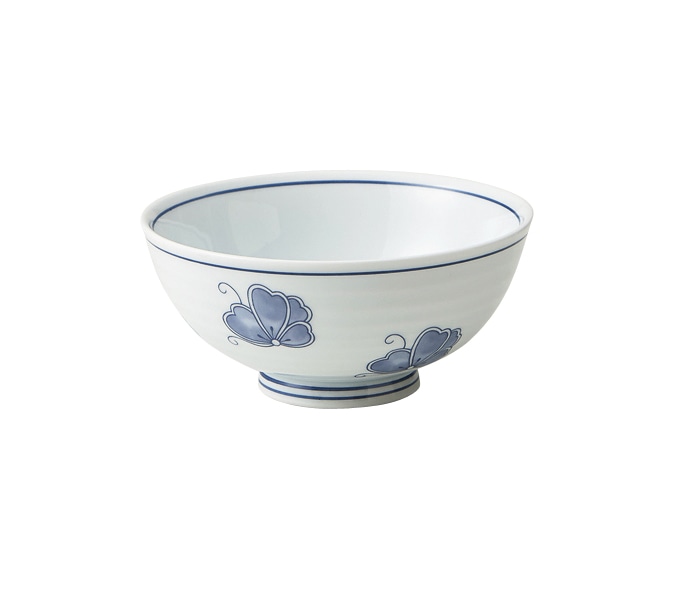 丸モ高木陶器 紺蝶飯碗 5A201-15 1個（ご注文単位1個）【直送品】