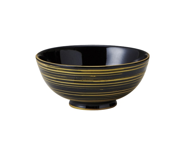 丸モ高木陶器 黒艶金刷毛目飯碗 5A201-18 1個（ご注文単位1個）【直送品】