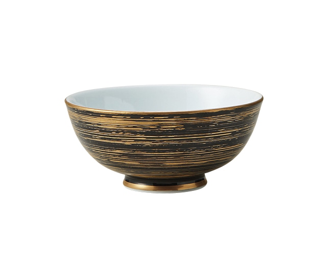 丸モ高木陶器 黒巻金渦飯碗 5A201-20 1個（ご注文単位1個）【直送品】