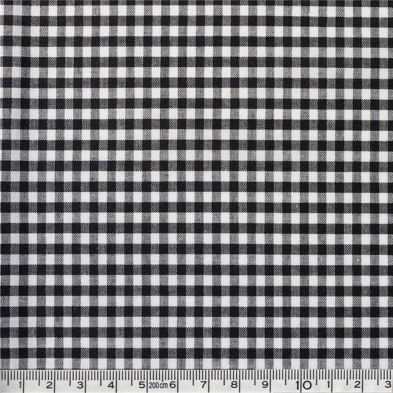 日本紐釦貿易 40sギンガムチェック 中 巾110cm×2m切売カット ブラック B53000Z-206-2M 1枚(ご注文単位1枚)【直送品】