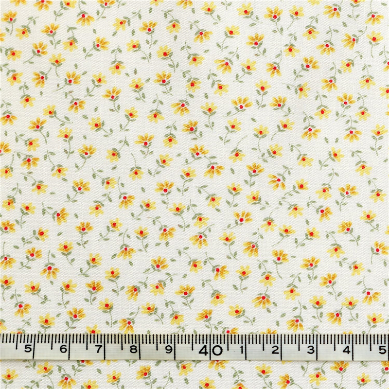 日本紐釦貿易 花柄プリント ブロード生地 巾112cm×5m切売カット イエロー系 B6100Z-3-2-5M 1枚（ご注文単位1枚）【直送品】