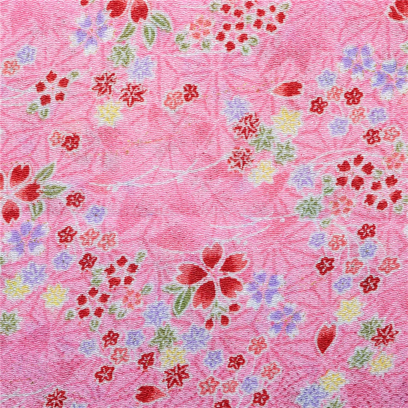 日本紐釦貿易 ちりめんカット 金彩 約23×33cm 花柄 桃色 GH42-03 1枚(ご注文単位1枚)【直送品】