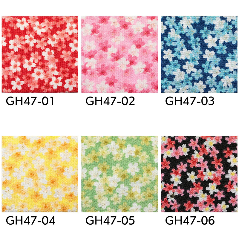 日本紐釦貿易 ちりめん 金彩 桜 ピンク 巾約70cm×8ｍ切売カット GH47-02-8M 1枚（ご注文単位1枚）【直送品】