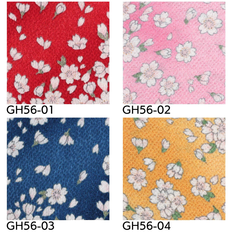 日本紐釦貿易 ちりめん 金彩 桜柄 黄色 巾約70cm×8m切売カット GH56-04-8M 1枚(ご注文単位1枚)【直送品】