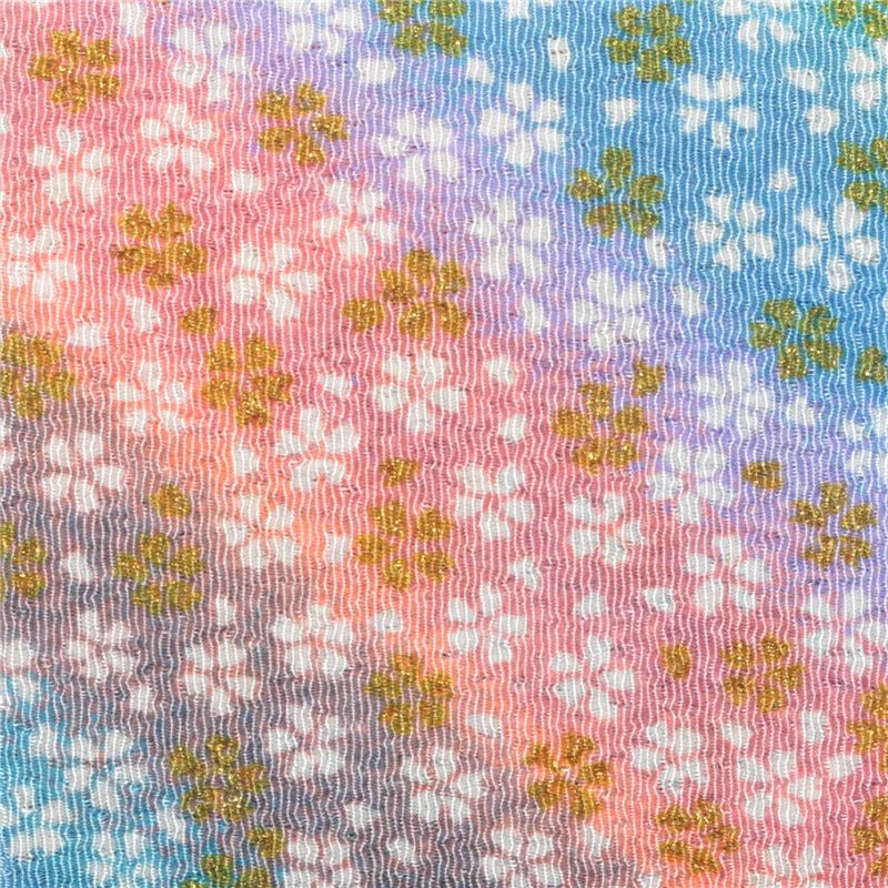 日本紐釦貿易 ちりめん 金彩 桜柄 ピンク 巾約70cm×10ｍ切売カット GMK18-01-10M 1枚（ご注文単位1枚）【直送品】