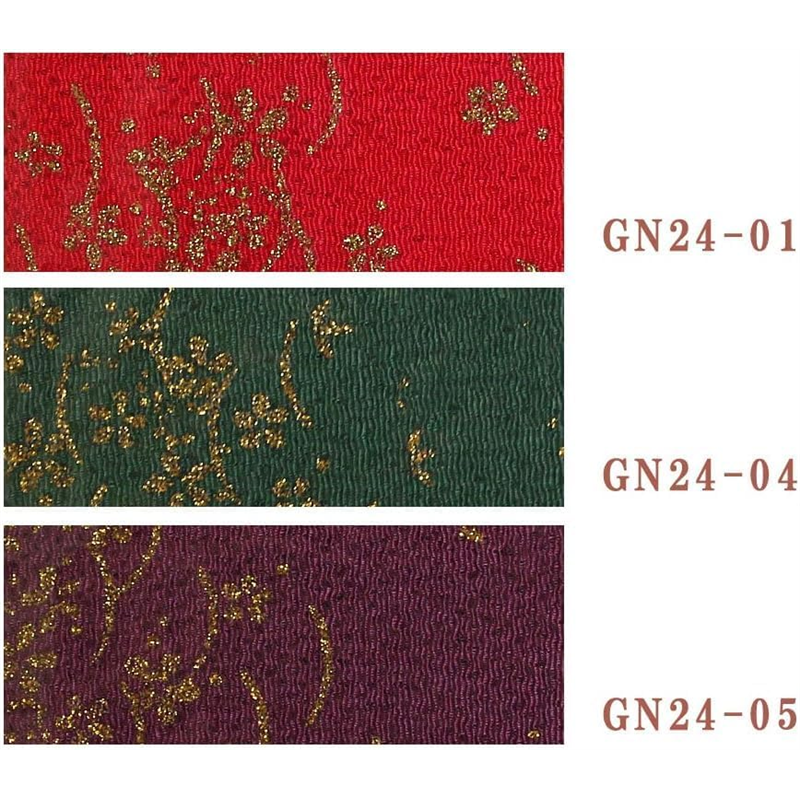 日本紐釦貿易 ちりめん 金彩 桜柄 紫 巾約70cm×7m切売カット GN24-05-7M 1枚(ご注文単位1枚)【直送品】