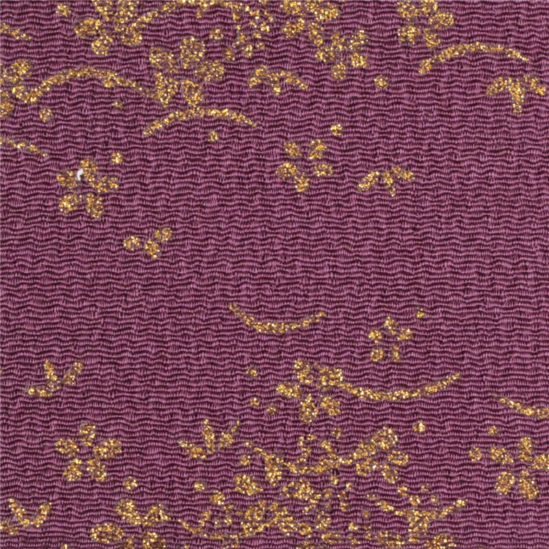 日本紐釦貿易 ちりめん 金彩 桜柄 紫 巾約70cm×8ｍ切売カット GN24-05-8M 1枚（ご注文単位1枚）【直送品】