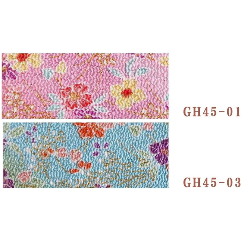 日本紐釦貿易 ちりめん 金彩 桜柄 紫 巾約70cm×2ｍ切売カット GN45-03-2M 1枚（ご注文単位1枚）【直送品】