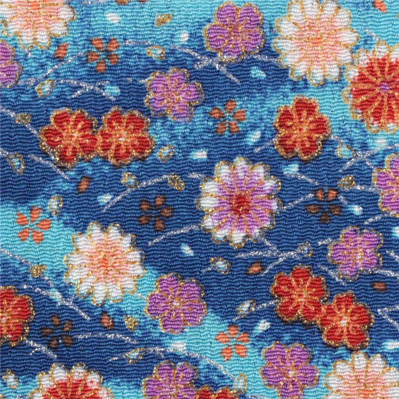 花柄 青