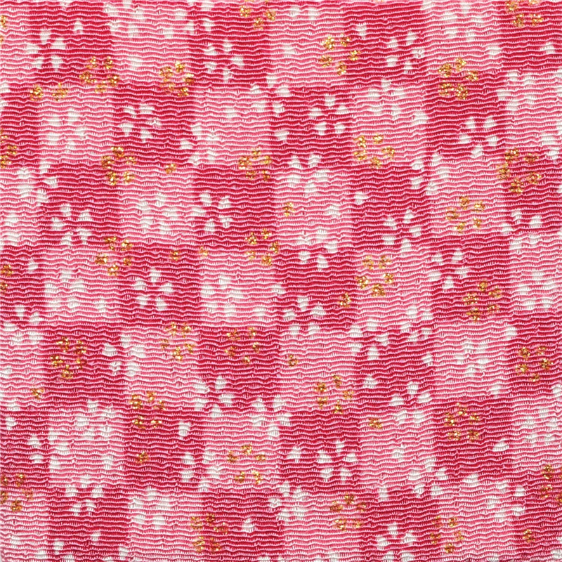 日本紐釦貿易 ちりめん 金彩 市松と桜 ピンク 巾約70cm×5ｍ切売カット GN97-02-5M 1枚（ご注文単位1枚）【直送品】