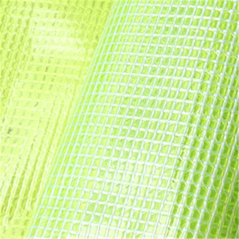 日本紐釦貿易 ビニールシート ネットチェック小 イエロー 約巾65cm 10m切り売りカット MF34-9-10R 1巻（ご注文単位1巻）【直送品】