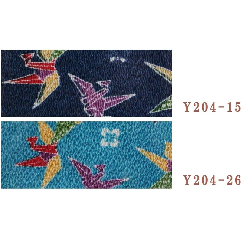 日本紐釦貿易 ちりめんカット 友禅 約23×33cm 折り鶴柄 紺 Y204-15 1枚(ご注文単位1枚)【直送品】
