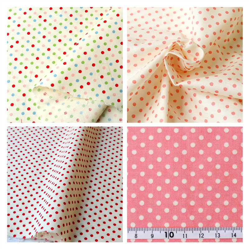 日本紐釦貿易 Happy Sweet Collection ドット小 スケア プリント生地 巾約110cm 水色×生成 1mカット HS1283-3-1M 1枚(ご注文単位1枚)【直送品】