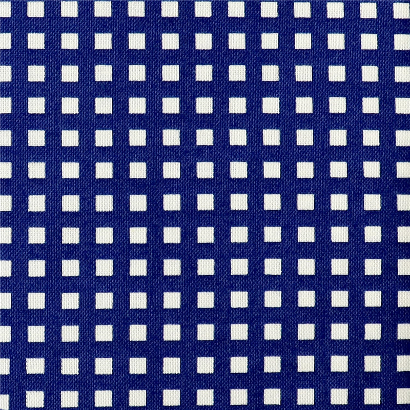 日本紐釦貿易 カラフルチェック柄 プリント生地 北欧風 布 Happy Sweet collection ネイビー 巾約110cm×10m切売カット HS1287-7-10M 1枚(ご注文単位1枚)【直送品】