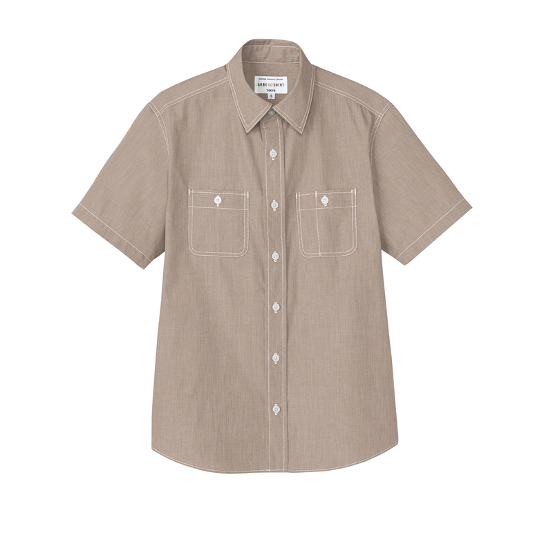 ティーエッチエス ダンガリーシャツ半袖 EP8606 ベージュ 3L 1枚/袋（ご注文単位1袋）【直送品】