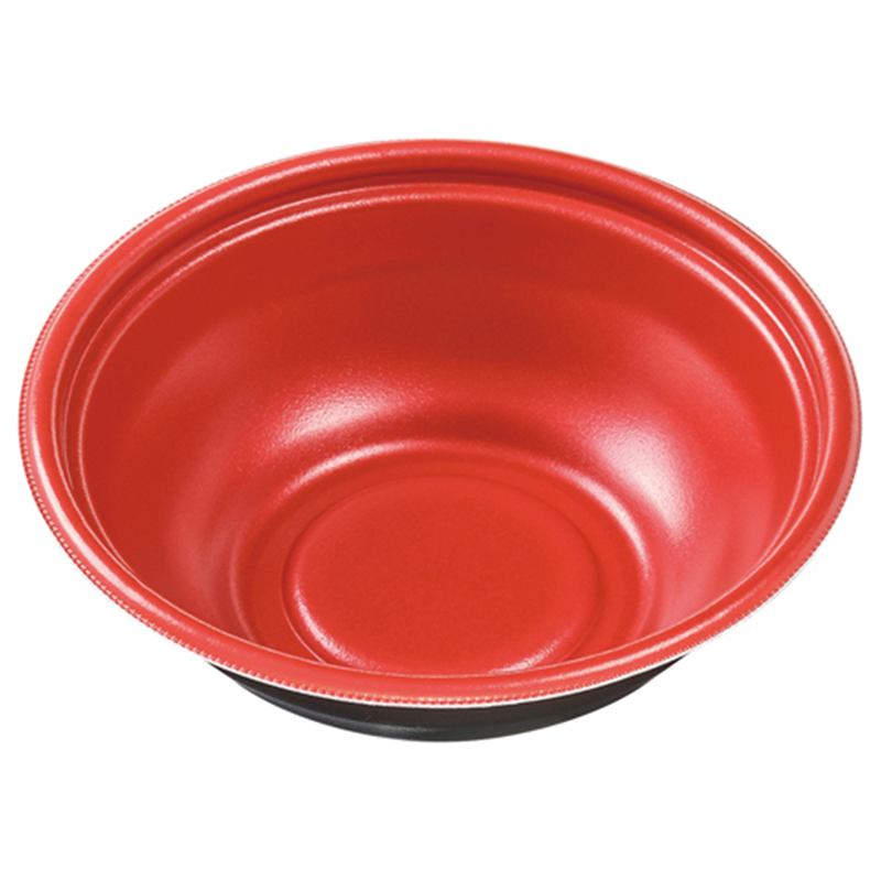 エフピコ 麺容器 MFPホット麺 本体 19（61）鉢 M赤黒 50枚/袋（ご注文単位1袋）【直送品】